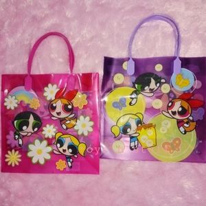 Y2K Cartoon Network The Powerpuff Girls Hard Plastic Gift Bags NEVER USED